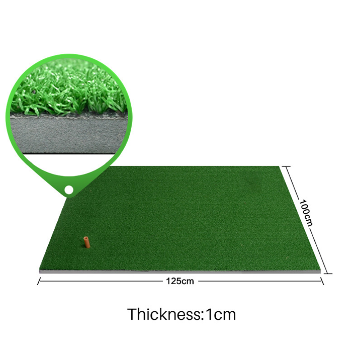 Hillman PGM Golf Artificial Turf 1.25m Practice Mat with Rubber Tee