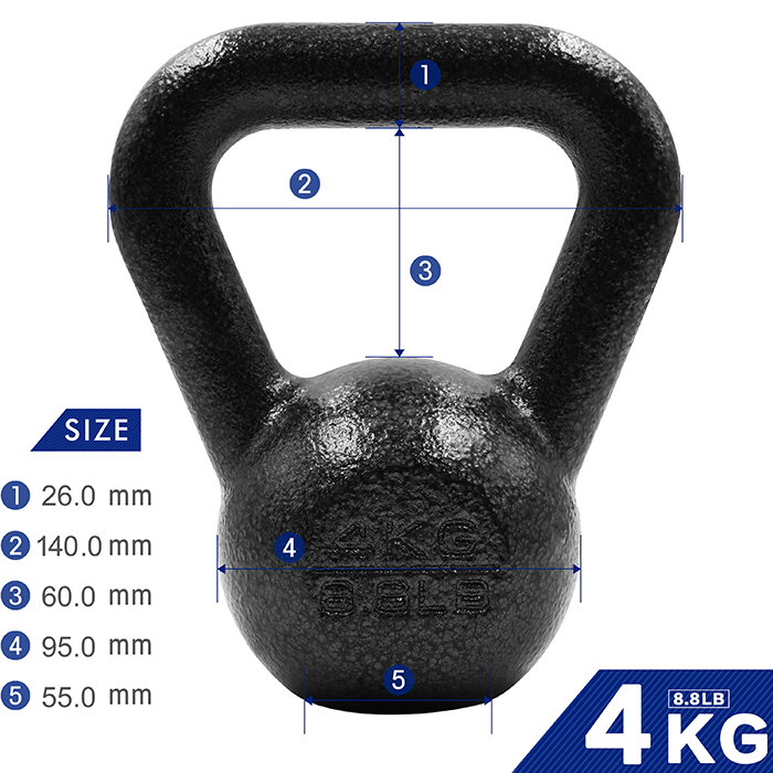 Ironman Pro 4kg Cast Iron Kettlebell