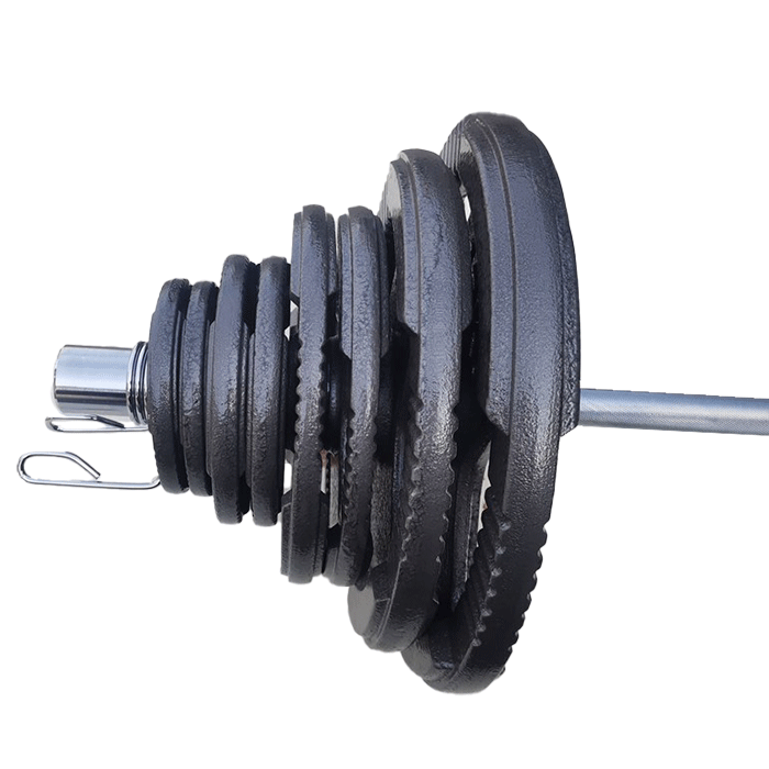 Ironman 140kg Olympic Tri-grip Hammertone Weight Set with 86" Olympic Weight Bar
