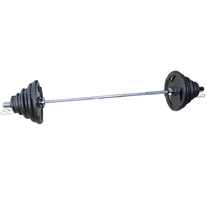 Ironman 140kg Olympic Tri-grip Hammertone Weight Set with 86" Olympic Weight Bar
