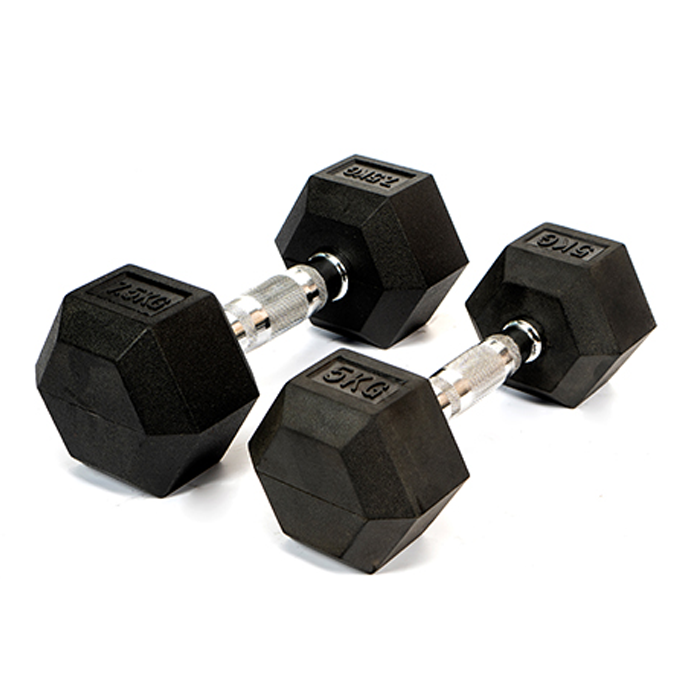 Ironman Rubber Coated Hex 2.5kg Dumbbell Pair