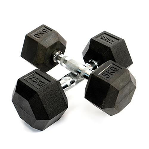 Ironman Rubber Coated Hex 2.5kg Dumbbell Pair