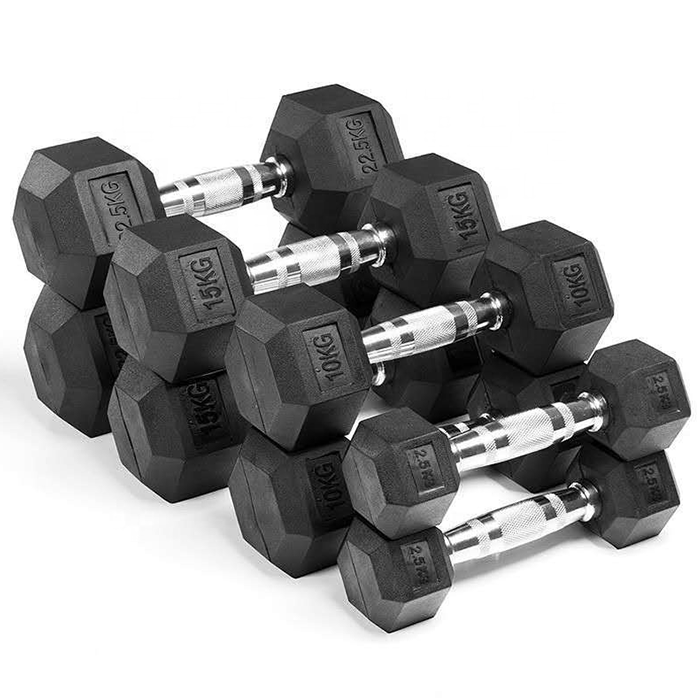 Ironman Rubber Coated Hex 15kg Dumbbell