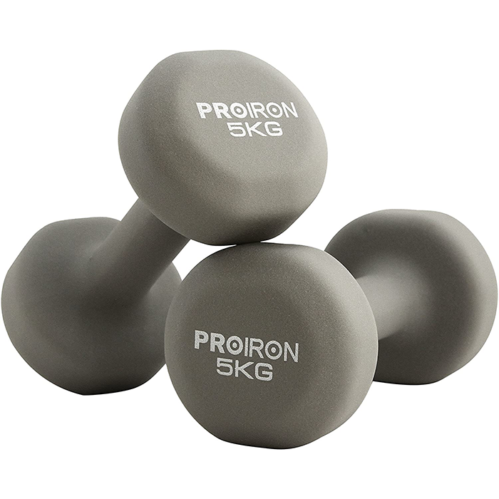 PROIRON Neoprene Coated 5kg Dumbbells