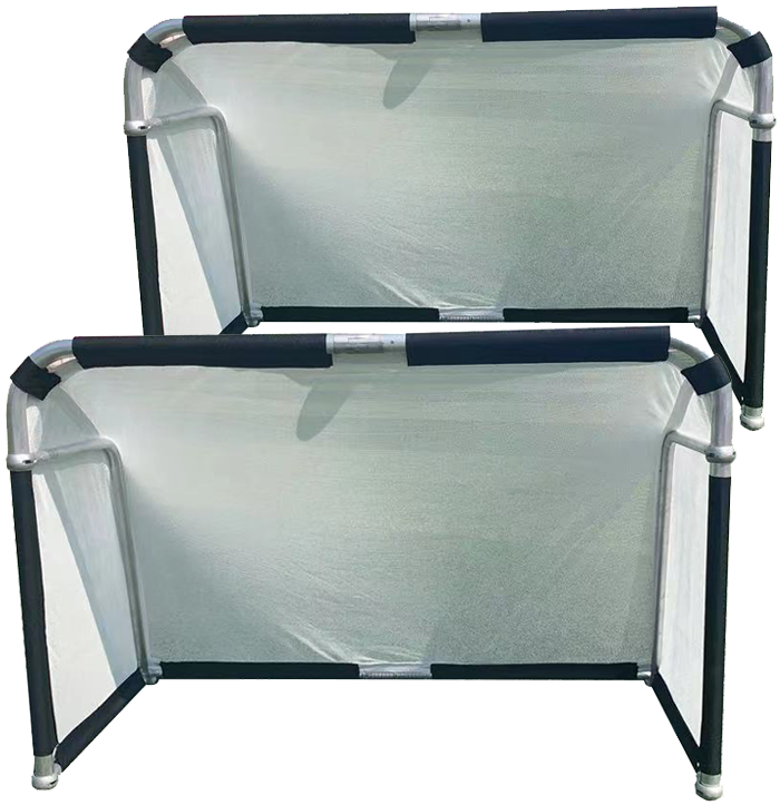 Hillman 6ft x 4ft Aluminium Folding Football Goals - 2 Pack