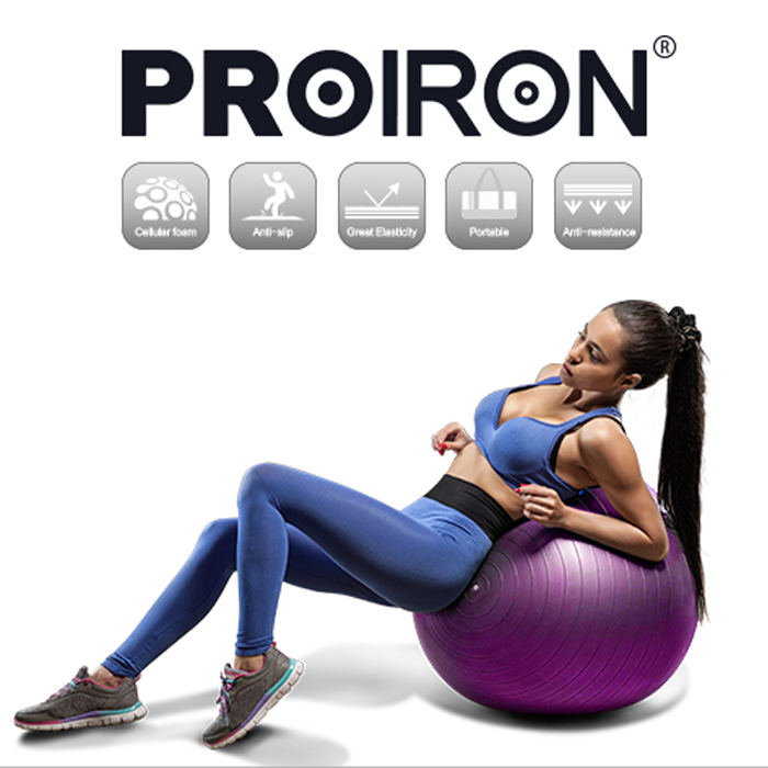 PROIRON 55cm Anti-Burst Red Swiss Yoga Exercise Ball