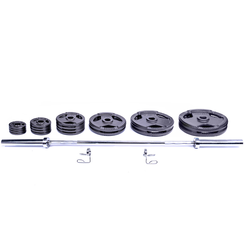 Ironman 140kg Olympic Tri-grip Hammertone Weight Set with 86" Olympic Weight Bar