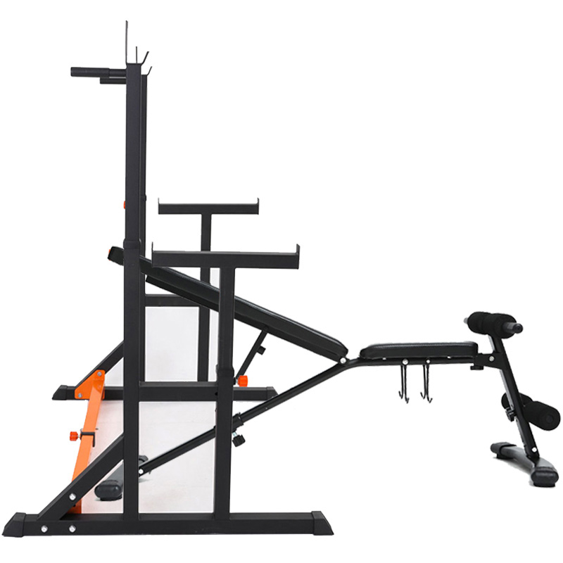 BodyTrain Adjustable Squat & Bench Press Rack with Foldable Adjustable Weight Bench Package
