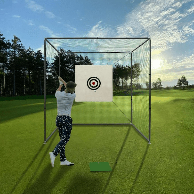 Hillman PGM 3m Semi-Commercial Golf Practice Cage and 1.25m Practice Mat Package