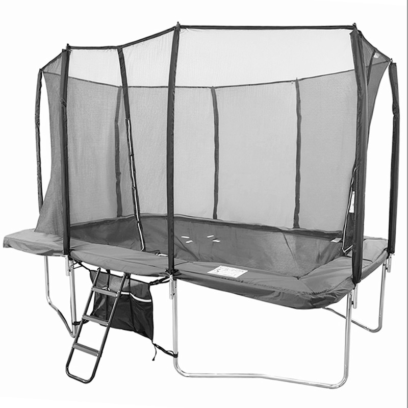 Big Air Extreme 7x10ft Rectangular Trampoline with Safety Enclosure Grey - Free Ladder & Shoe Tidy - Image 2