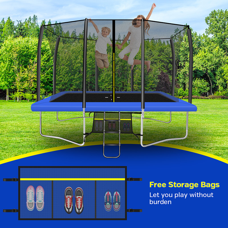 Big Air Extreme 8x12ft Rectangular Trampoline with Safety Enclosure Blue – Free Ladder & Shoe Tidy - Image 8
