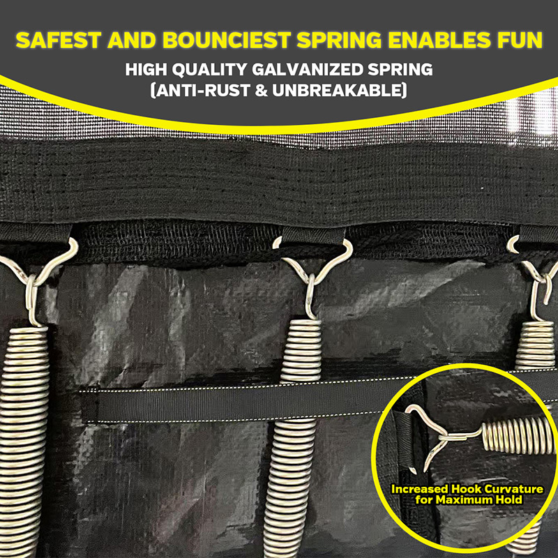 8x12ft Rectangular Trampoline with Safety Enclosure Grey – Free Ladder & Shoe Tidy