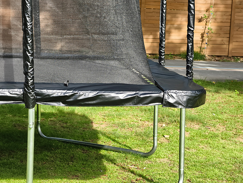 5x7ft Rectangular Trampoline with Safety Enclosure Black FREE Ladder & Basketball Game