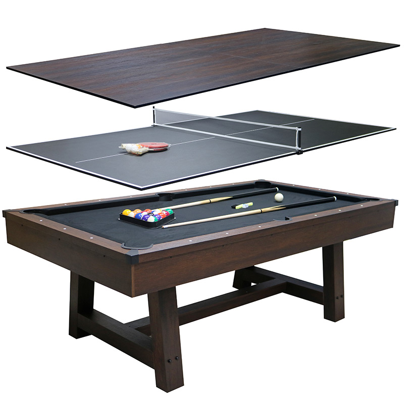 Walker and Simpson Deluxe 7ft Pool Table with Dinning Top and Table Tennis-Black