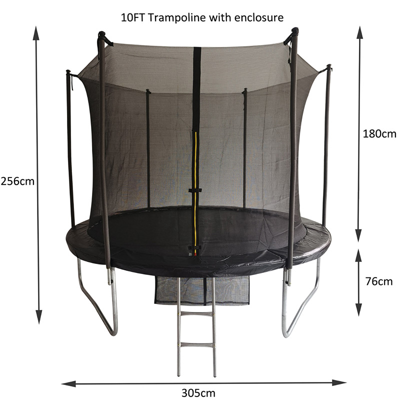 10ft Trampoline & Safety Enclosure Black