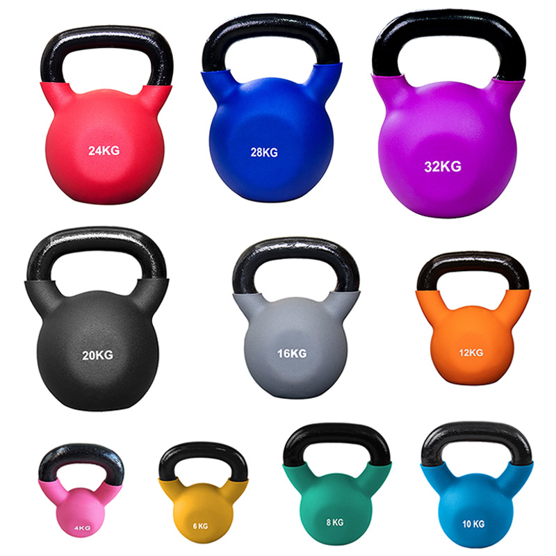 IronMan 10 Coated Kettlebells & Two-Tier Kettlebell Storage Rack Set|4kg – 32kg Neoprene Coated Kettlebells