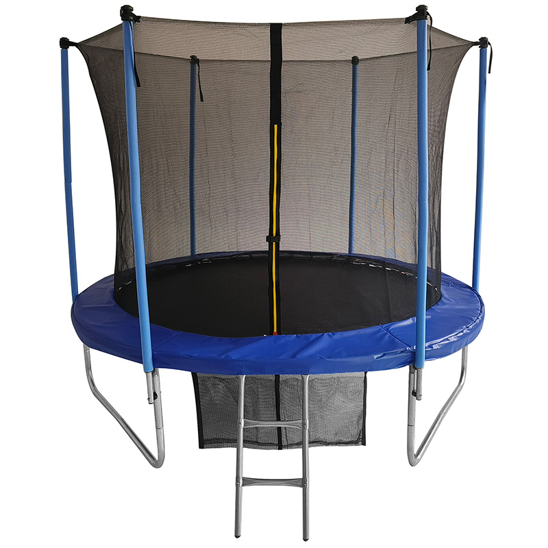 Big Air 8ft Trampoline & Safety Enclosure Free Shoe Tidy & Ladder – Blue