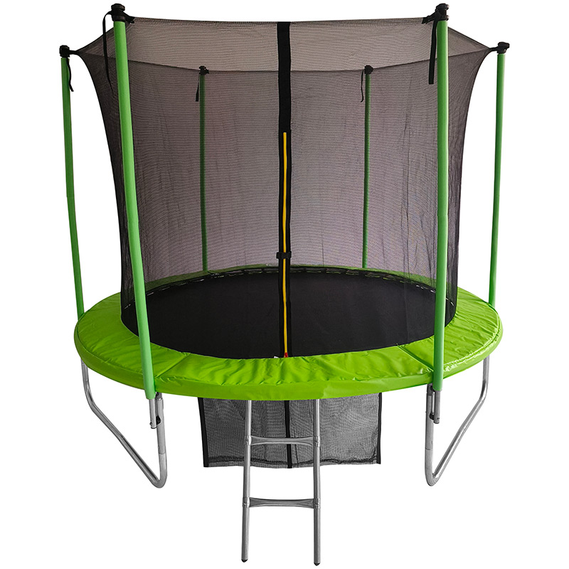 Big Air 6ft Trampoline & Safety Enclosure Free Shoe Tidy & Ladder – Green