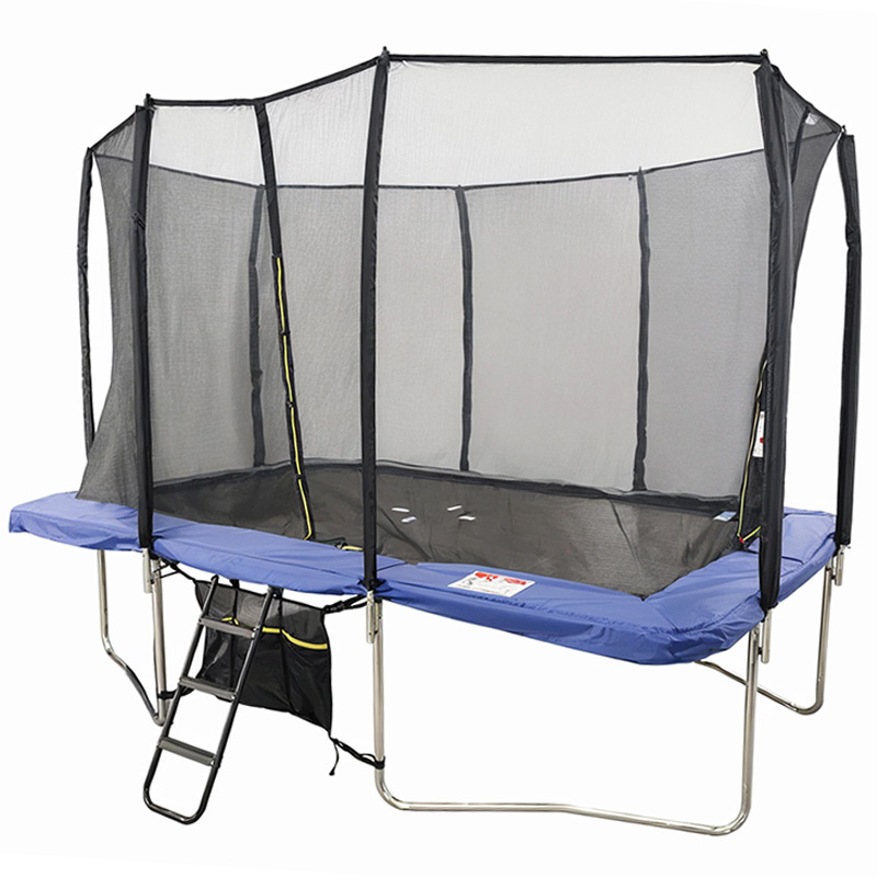 Big Air Extreme 7x10ft Rectangular Trampoline with Safety Enclosure Blue - Free Ladder & Shoe Tidy