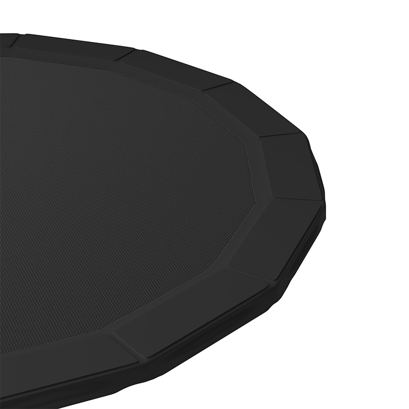 12ft Trampoline with Safety Enclosure Free Ladder Floor Mat & Socks – Black / Black
