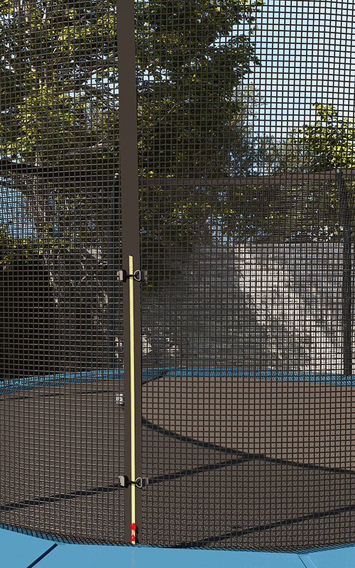 14ft Trampoline with Safety Enclosure Free Ladder Floor Mat & Socks – Black / Blue