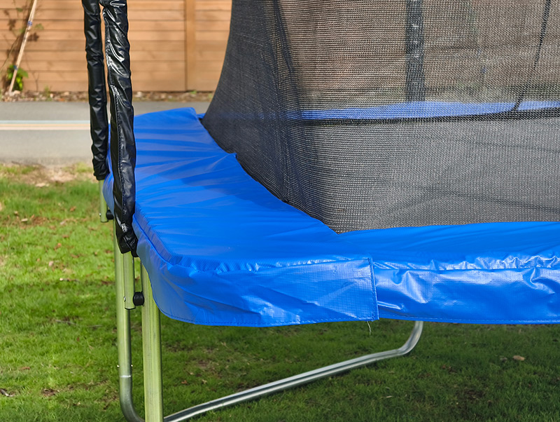 Big Air Bounce 5x7ft Rectangular Trampoline with Safety Enclosure Blue FREE Ladder & Basketball Game - Image 7