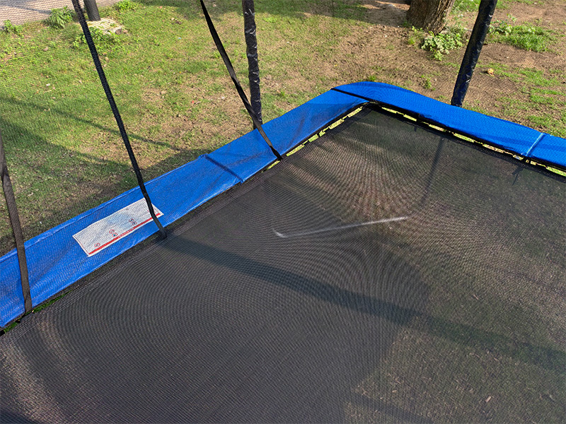 Big Air Bounce 5x7ft Rectangular Trampoline with Safety Enclosure Blue FREE Ladder & Basketball Game - Image 12