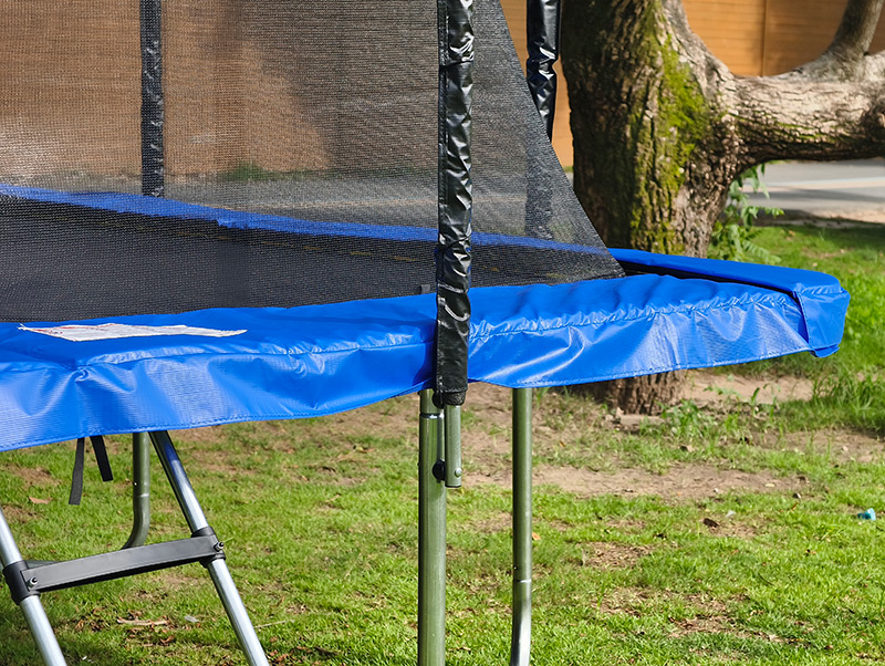 Big Air Bounce 5x7ft Rectangular Trampoline with Safety Enclosure Blue FREE Ladder & Basketball Game - Image 9