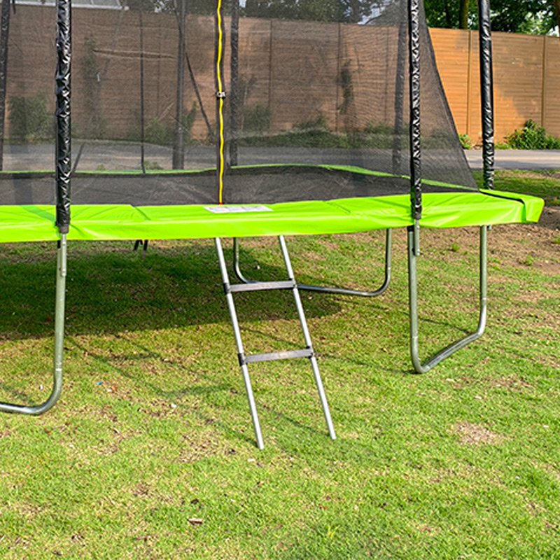 Big Air Bounce 7x 9ft Rectangular Trampoline with Safety Enclosure Green FREE Ladder & Basketball Game - Image 6