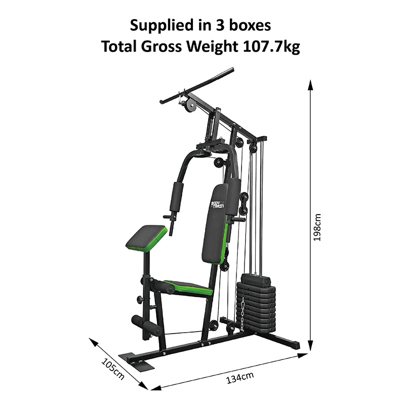 BodyTrain HG-1070B Single Station Home Multi Gym with 45kg Weight Stack - Image 5