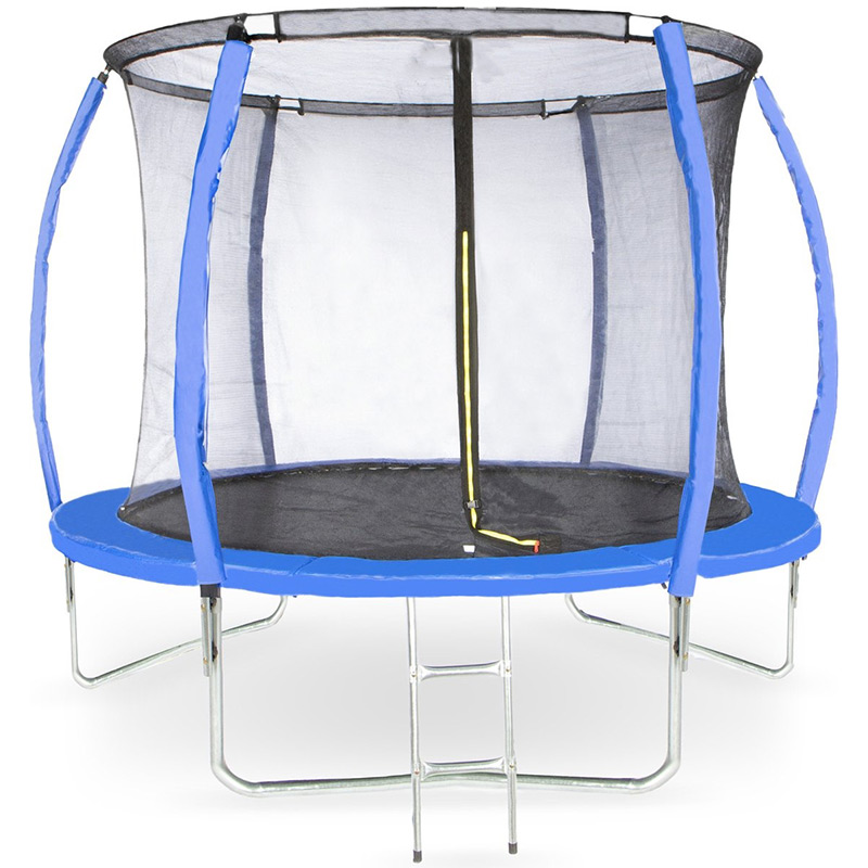 Air League Amigo 10ft Trampoline with Enclosure Free Shoe Tidy & Ladder – Blue