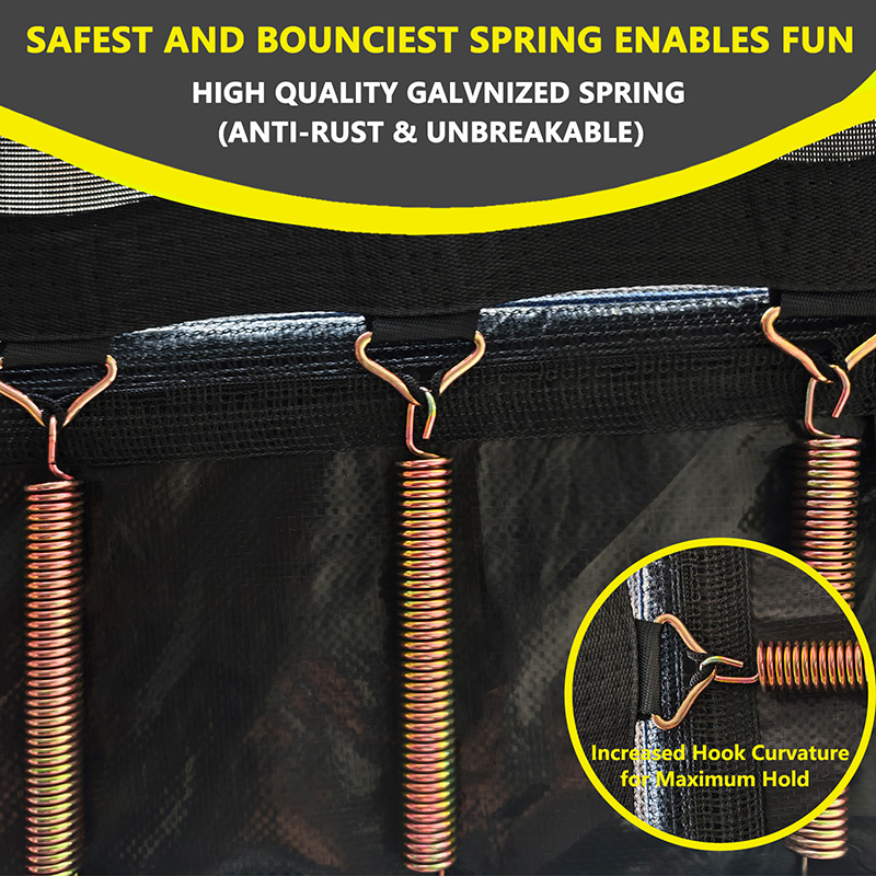 Big Air Bounce 5x7ft Rectangular Trampoline with Safety Enclosure Blue FREE Ladder & Basketball Game - Image 10