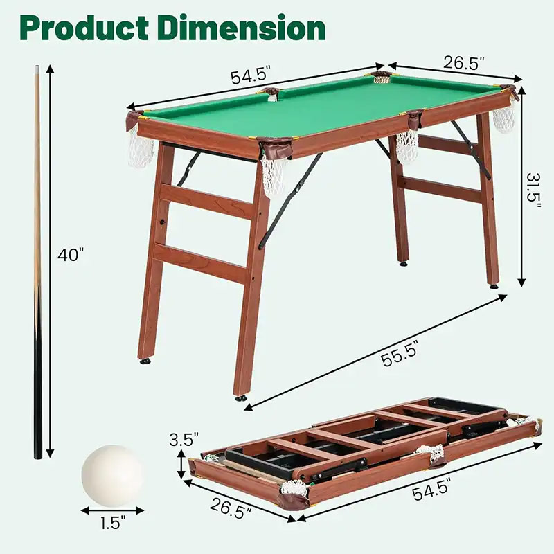 Walker & Simpson 4.5ft Pool Table with Folding Legs - Image 6