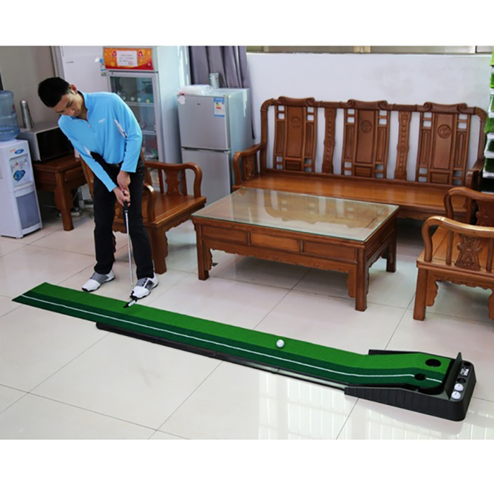 Hillman PGM Pine Wood 3.5m Golf Putting Trainer with Auto Ball Return - Image 2