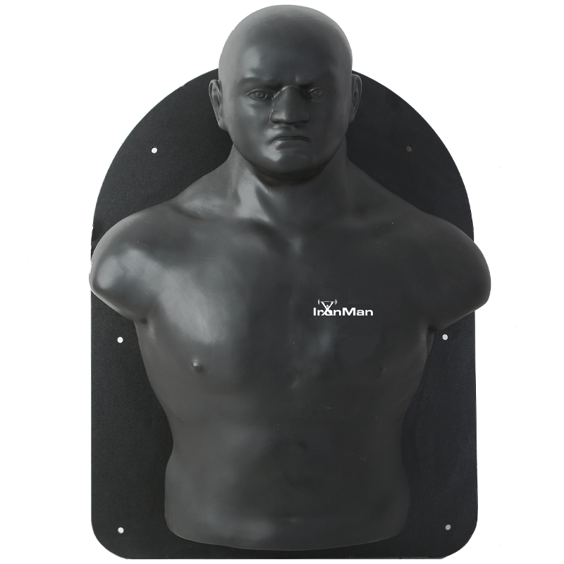 IronMan Wall Mounted Punch Bag Sparring Dummy Man - Black - Image 2