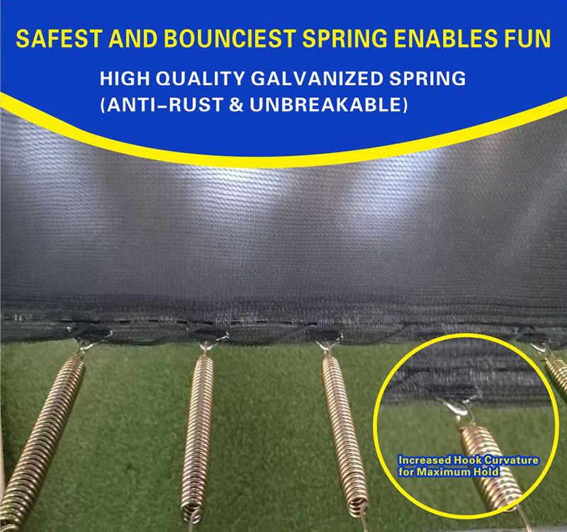 Big Air Super Bounce 8x12ft Rectangular Powder Coated Trampoline with Safety Enclosure Grey - Free Ladder Shoe Tidy Anchor Kit Basketball